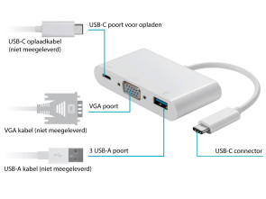 Multifunctionele adapter (USB-C naar VGA)